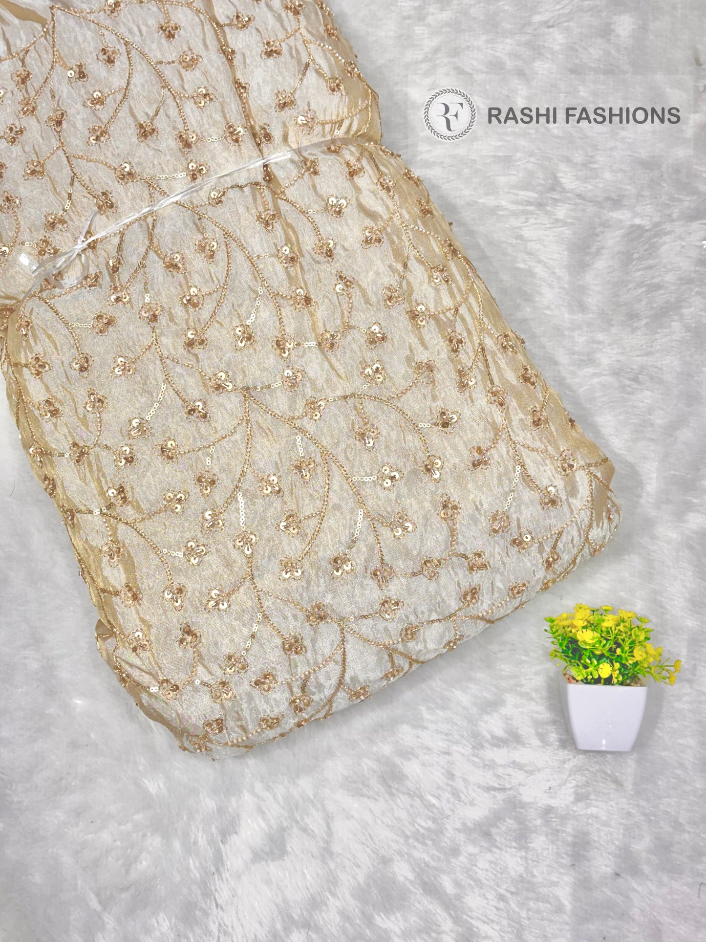 PURE DYEABLE COSMOS HANDWORK EMBROIDERY