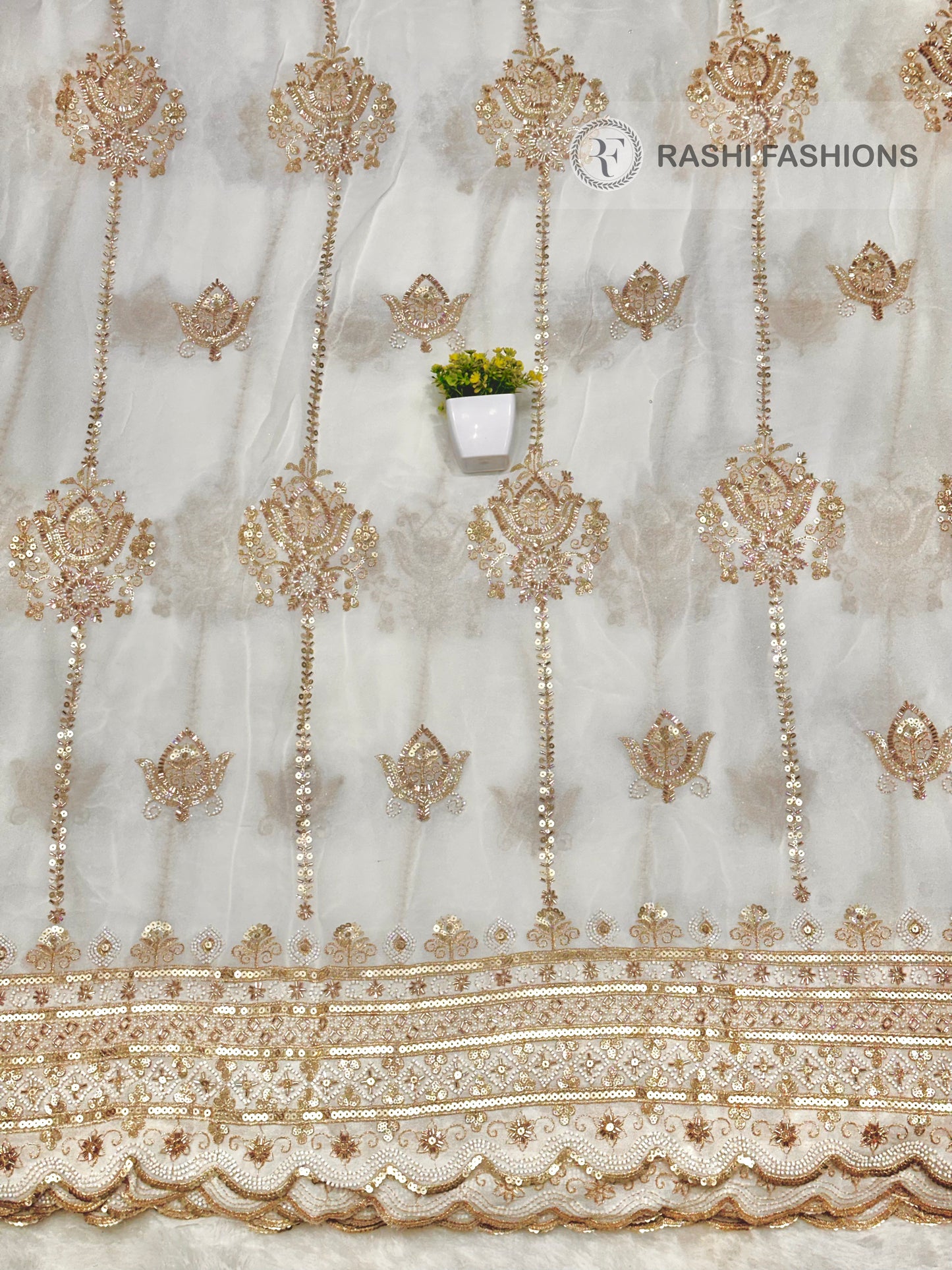 PURE DYEABLE GEORGETTE HANDWORK EMBROIDERY
