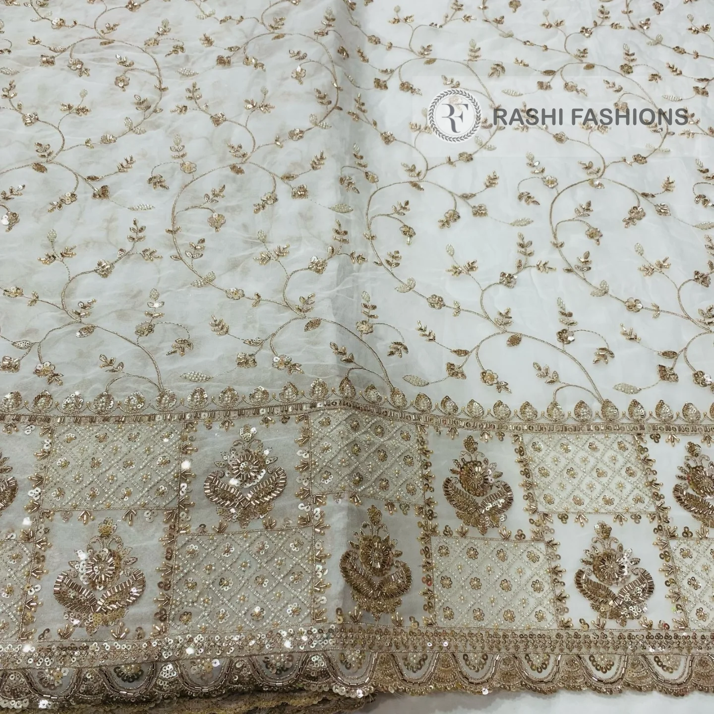 PURE DYEABLE GEORGETTE HANDWORK EMBROIDERY