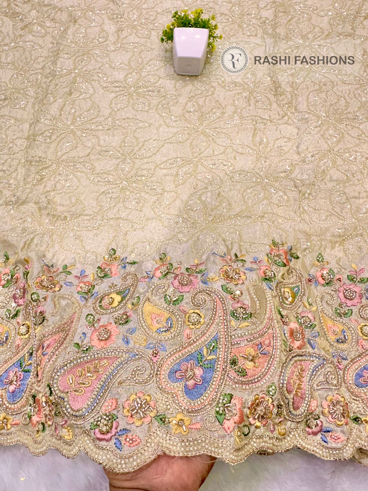 COSMOS DYEABLE MULTI HANDWORK EMBROIDERY