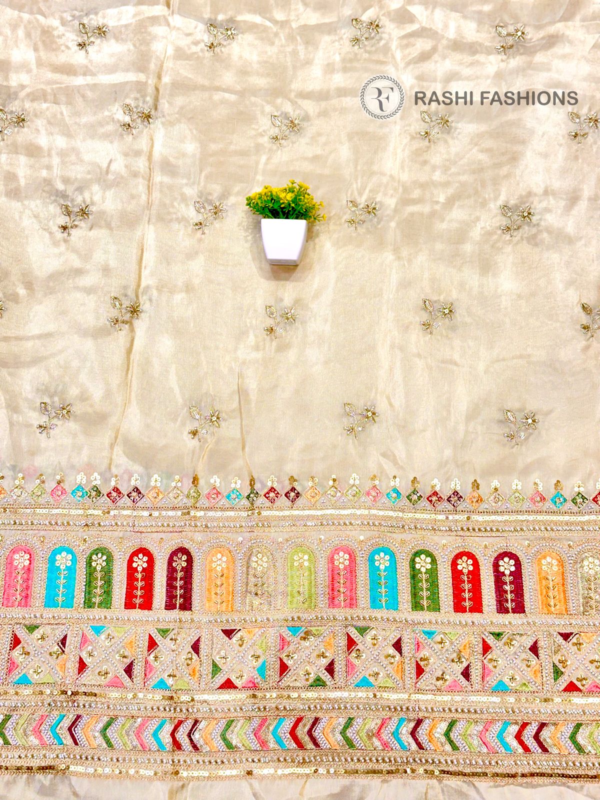 COSMOS DYEABLE MULTI HANDWORK EMBROIDERY