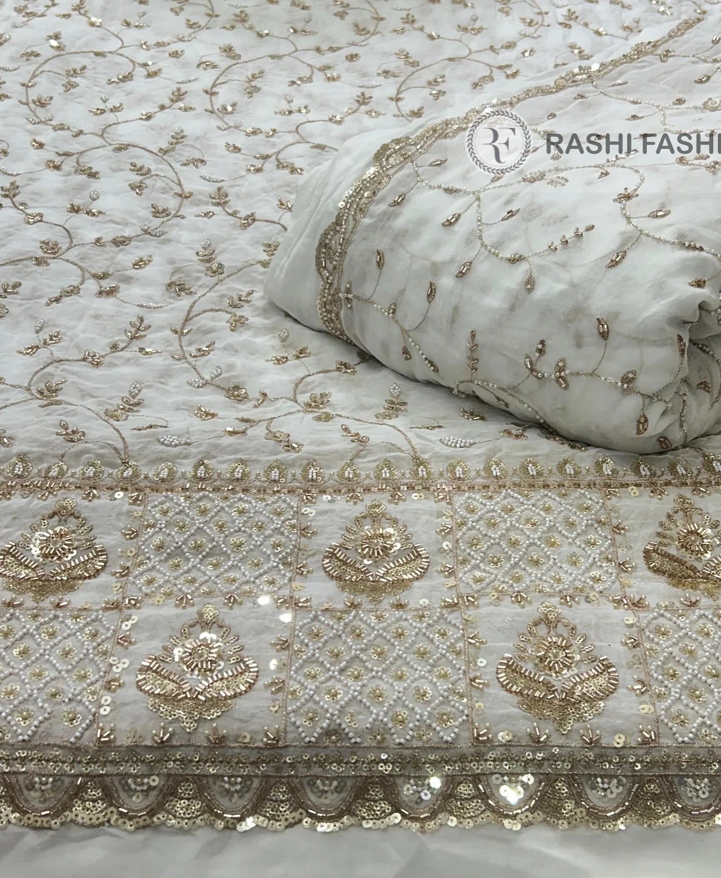 PURE DYEABLE GEORGETTE HANDWORK EMBROIDERY