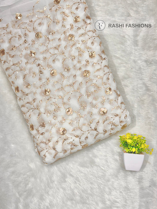 PURE DYEABLE GEORGETTE EMBROIDERY