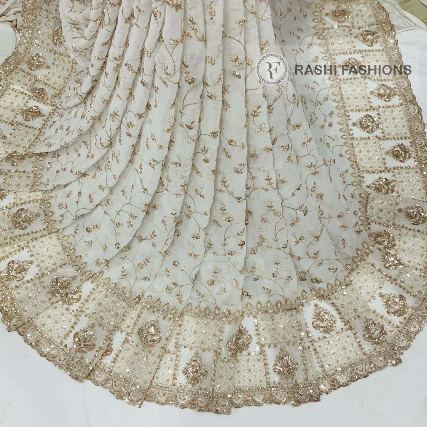 PURE DYEABLE GEORGETTE HANDWORK EMBROIDERY