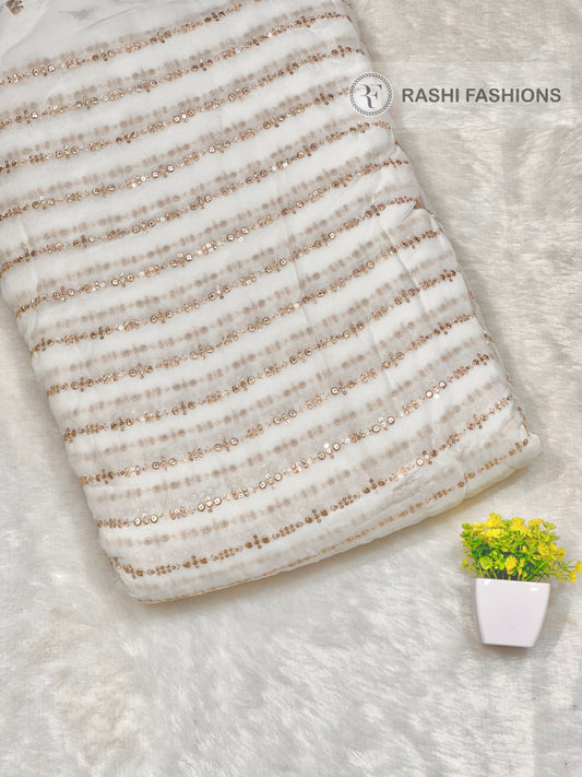 PURE DYEABLE GEORGETTE EMBROIDERY