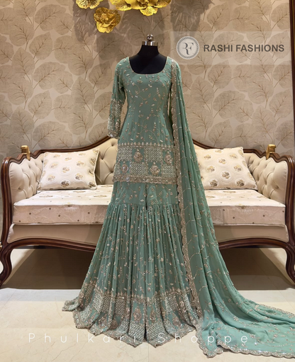 PURE DYEABLE GEORGETTE HANDWORK EMBROIDERY