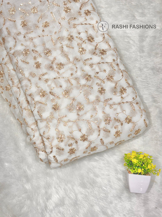 PURE DYEABLE GEORGETTE EMBROIDERY