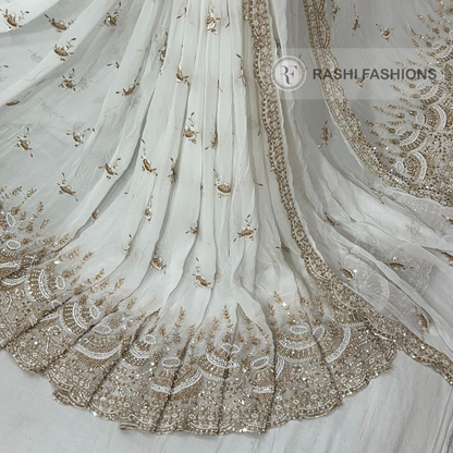 PURE DYEABLE GEORGETTE HANDWORK EMBROIDERY