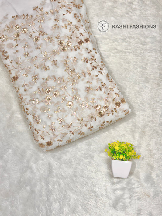 PURE DYEABLE GEORGETTE EMBROIDERY