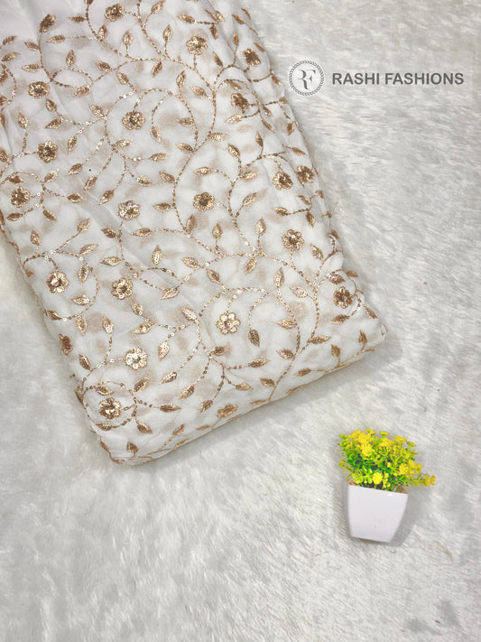 PURE DYEABLE GEORGETTE EMBROIDERY