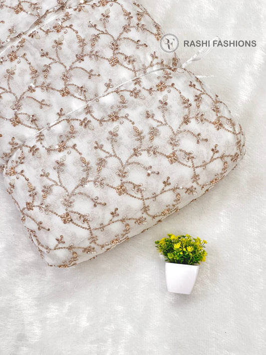 Georgette Dyeable Handwork Embroidery